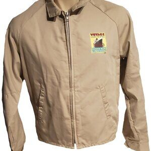 Disney Voyage to 1939 Queen Mary Spruce Goose Jacket Men's Large Tan Souvenir